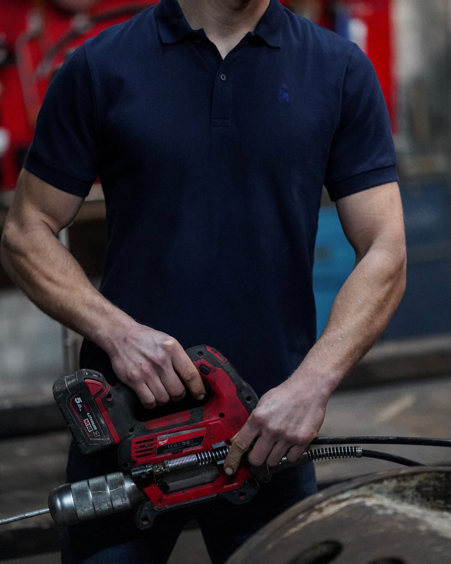 Polo Shirt - Navy Blue mit Stick Logo