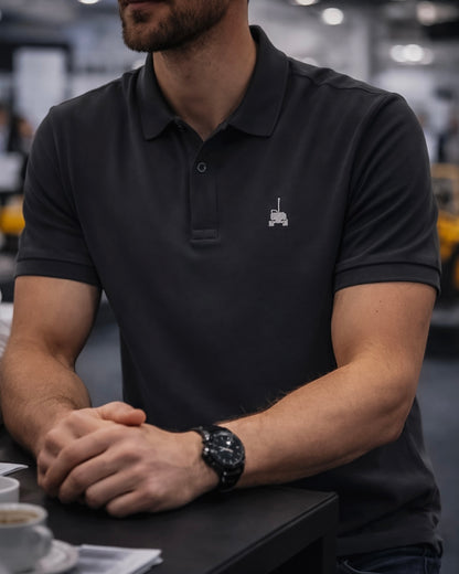 Polo Shirt - Anthracite mit Stick Logo