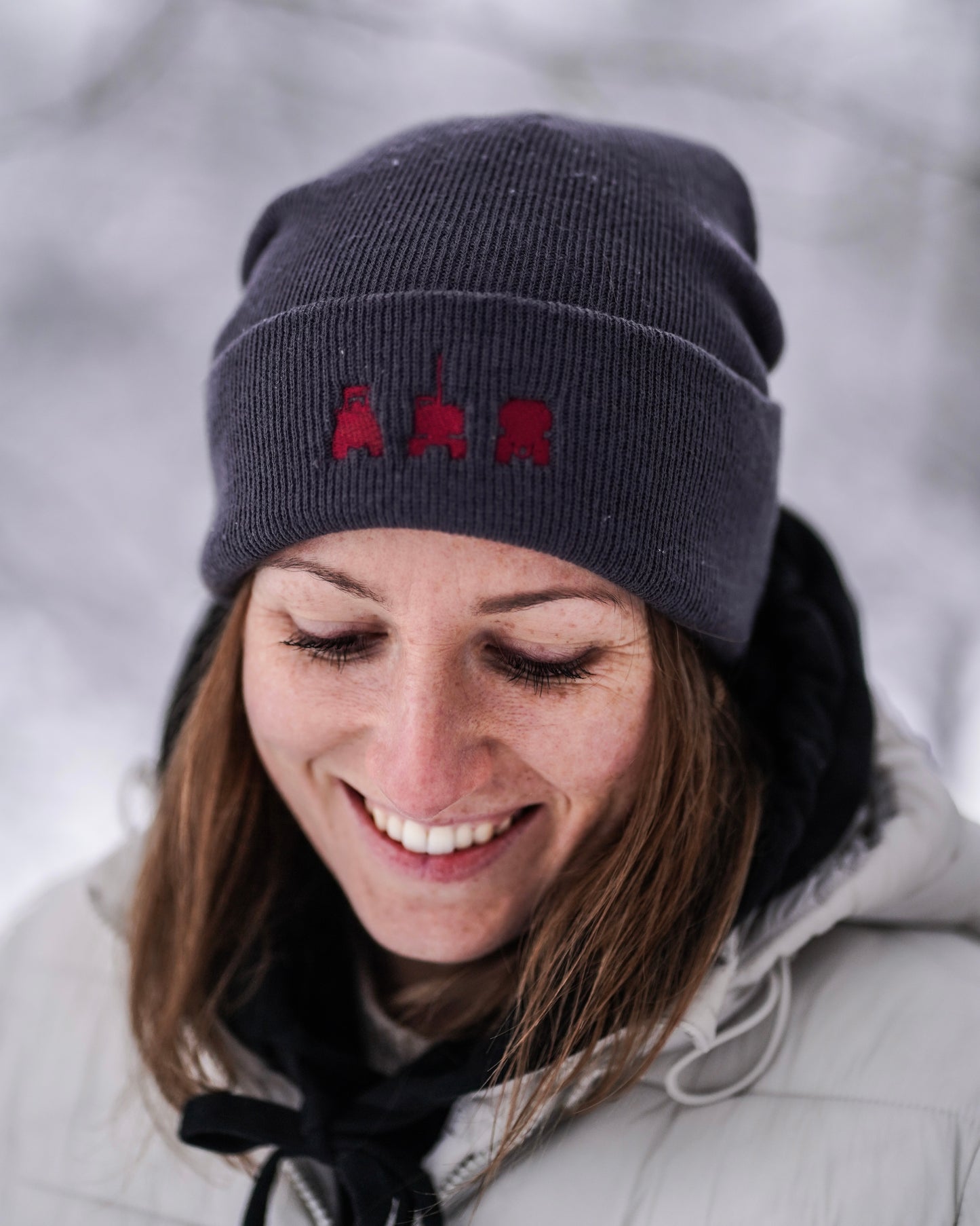 Mütze mit Stick - Grey