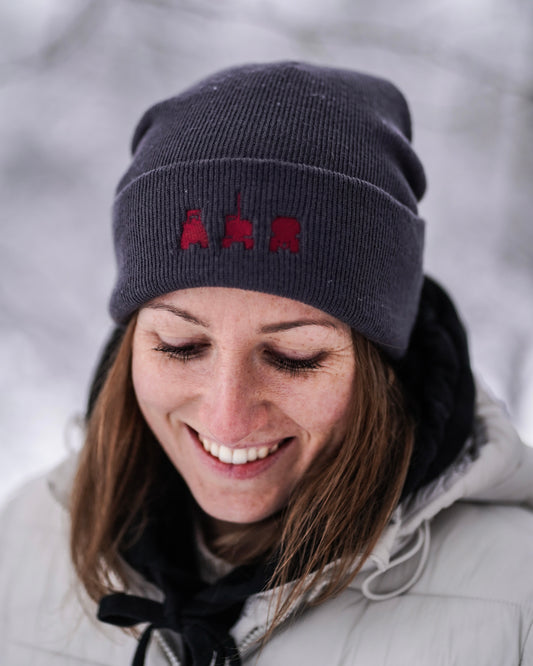 Mütze mit Stick - Grey