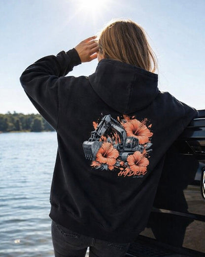HYDRLC Hibiskus Hoodie - Schwarz